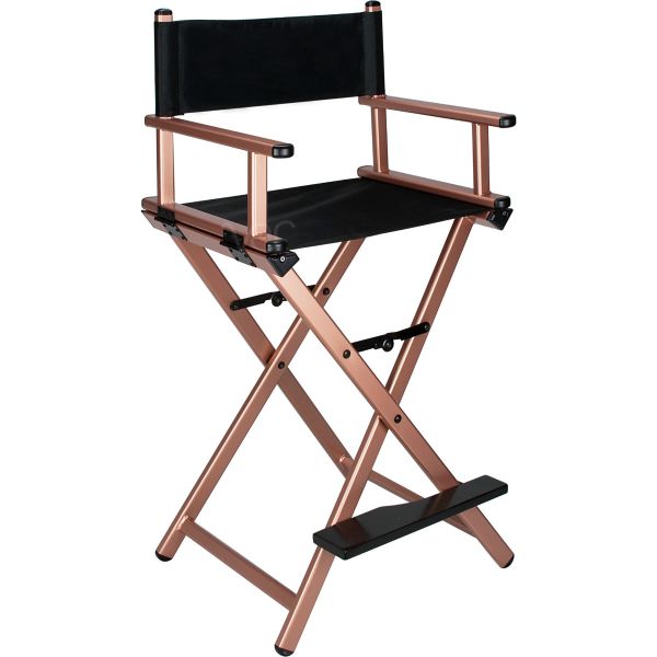 Just Case Aluminum Director Folding Portable Makeup Artist Chair Chairs Rose Gold